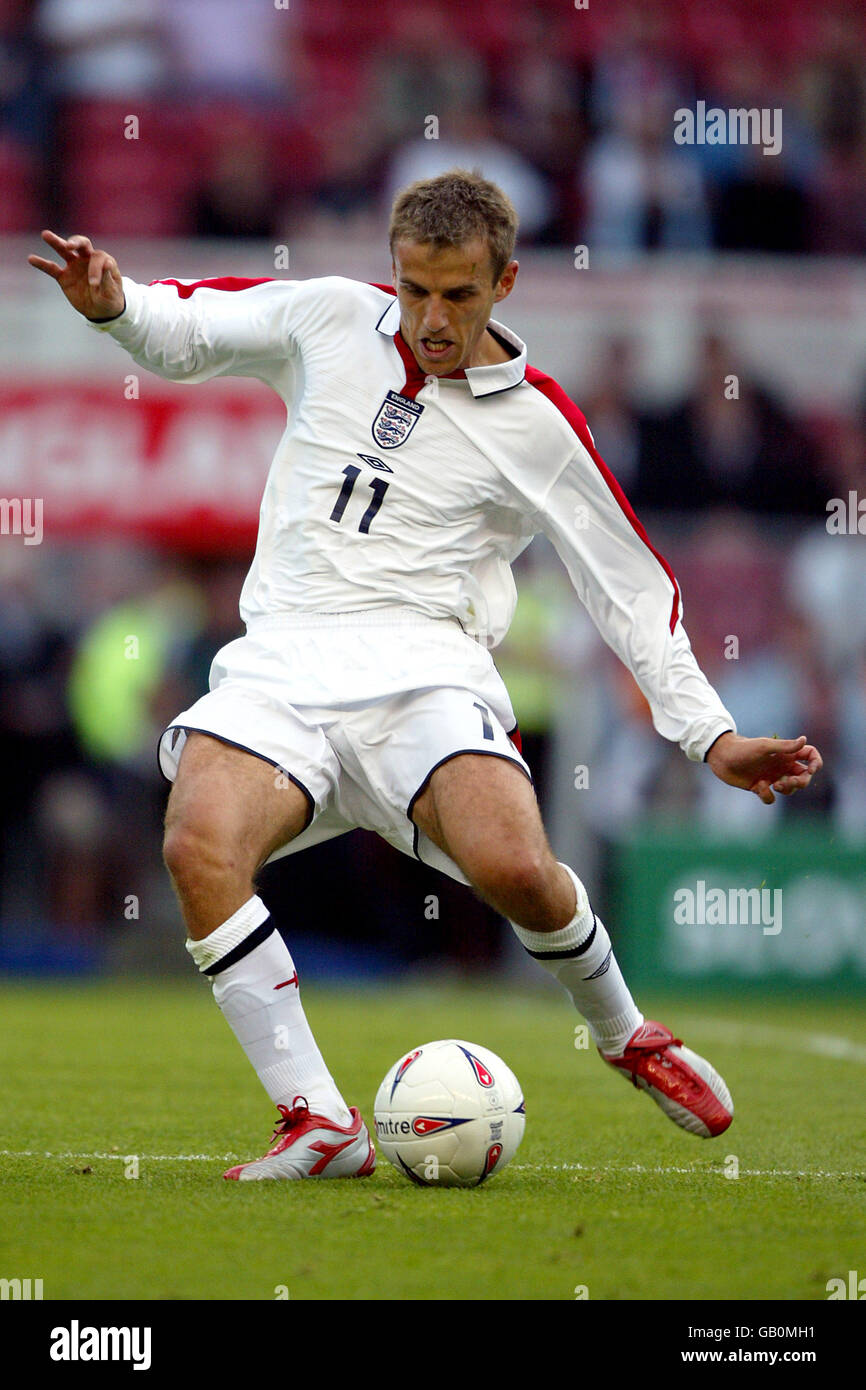 Fußball - Europameisterschaft 2004 Qualifikation - Gruppe Sieben - England gegen Slowakei. Philip Neville, England Stockfoto
