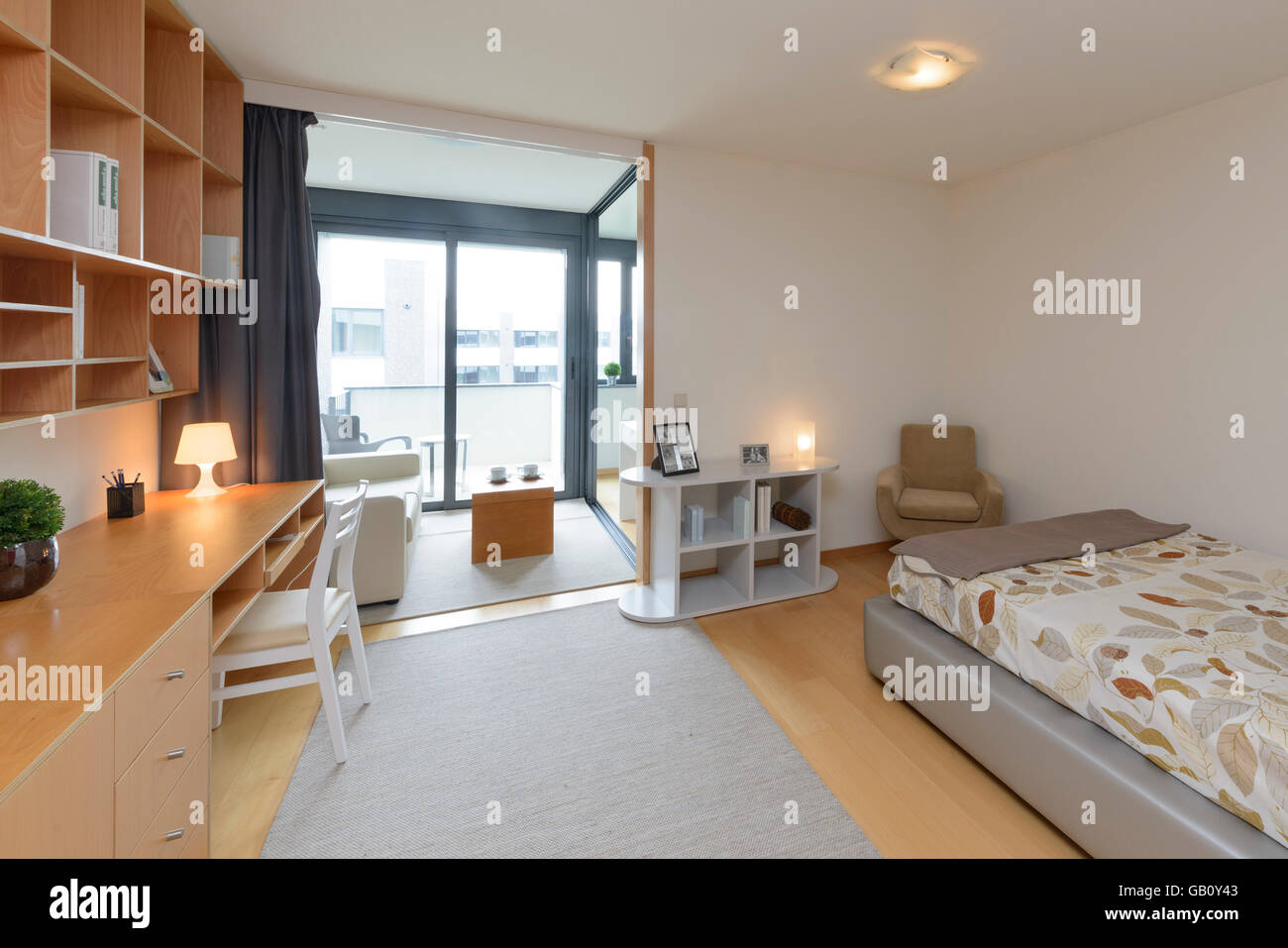 Kleines Studio-apartment Stockfoto