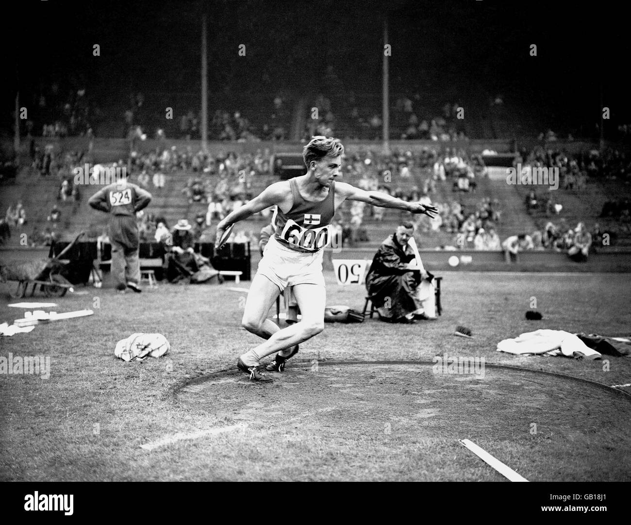 Olympischen Spiele in London 1948 - Leichtathletik - Diskus - Wembley Stockfoto