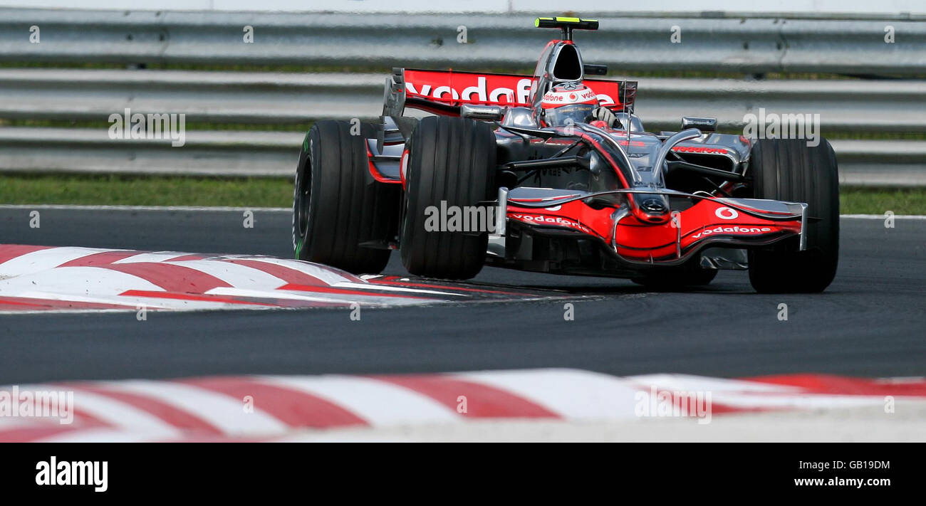 Finnlands Heikki Kovalainen beim Großen Preis von Ungarn auf dem Hungaroring, Budapest, Ungarn. Stockfoto