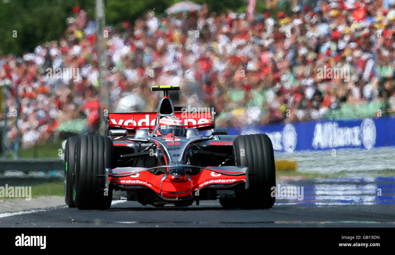 Finnlands Heikki Kovalainen beim Großen Preis von Ungarn auf dem Hungaroring, Budapest, Ungarn. Stockfoto