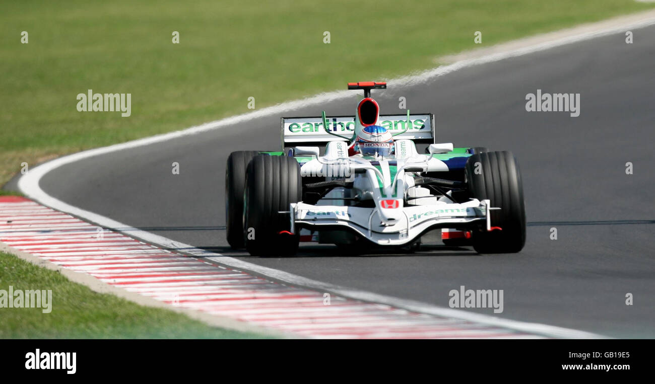 Großbritanniens Jenson Button beim Großen Preis von Ungarn auf dem Hungaroring, Budapest, Ungarn. Stockfoto