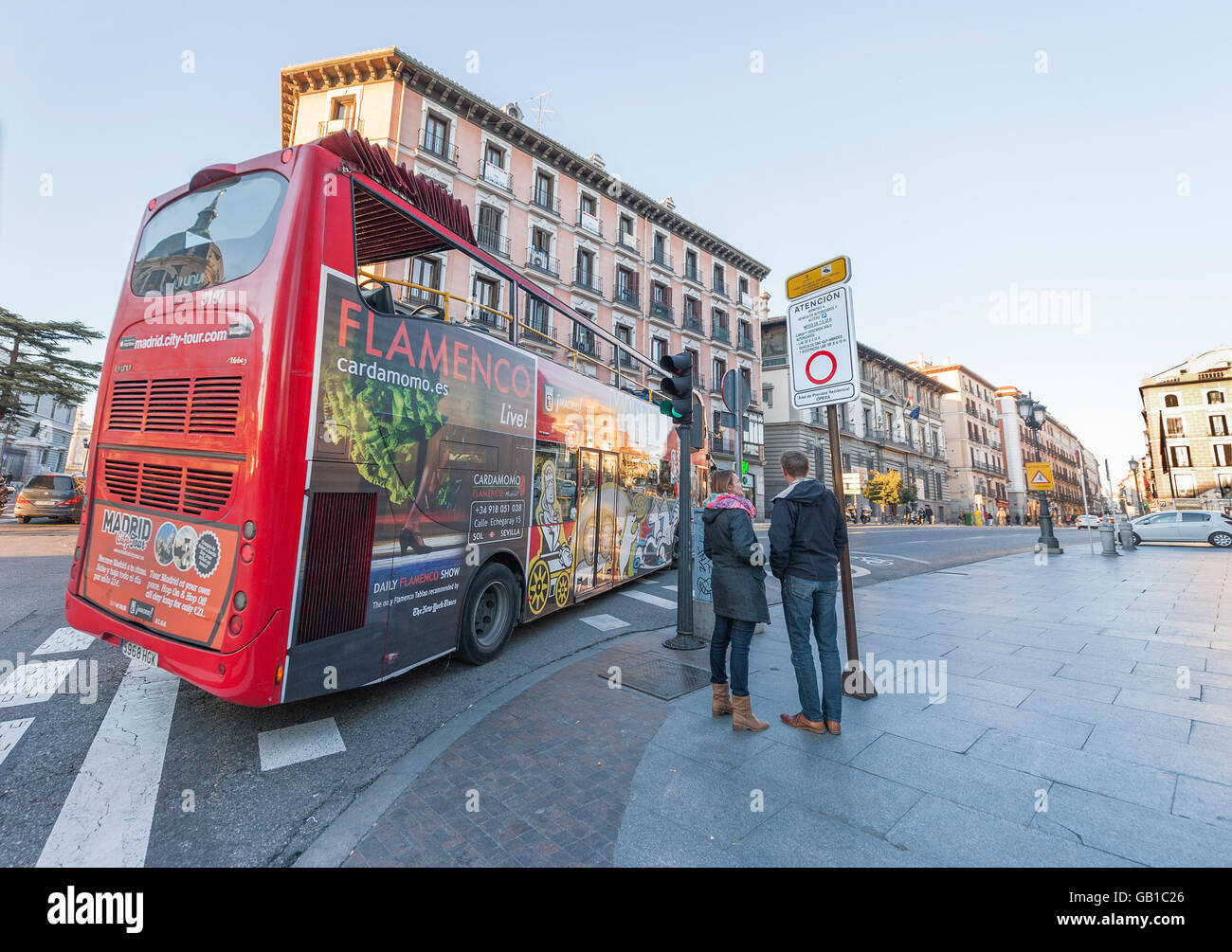 In Madrid Straßen Stockfoto