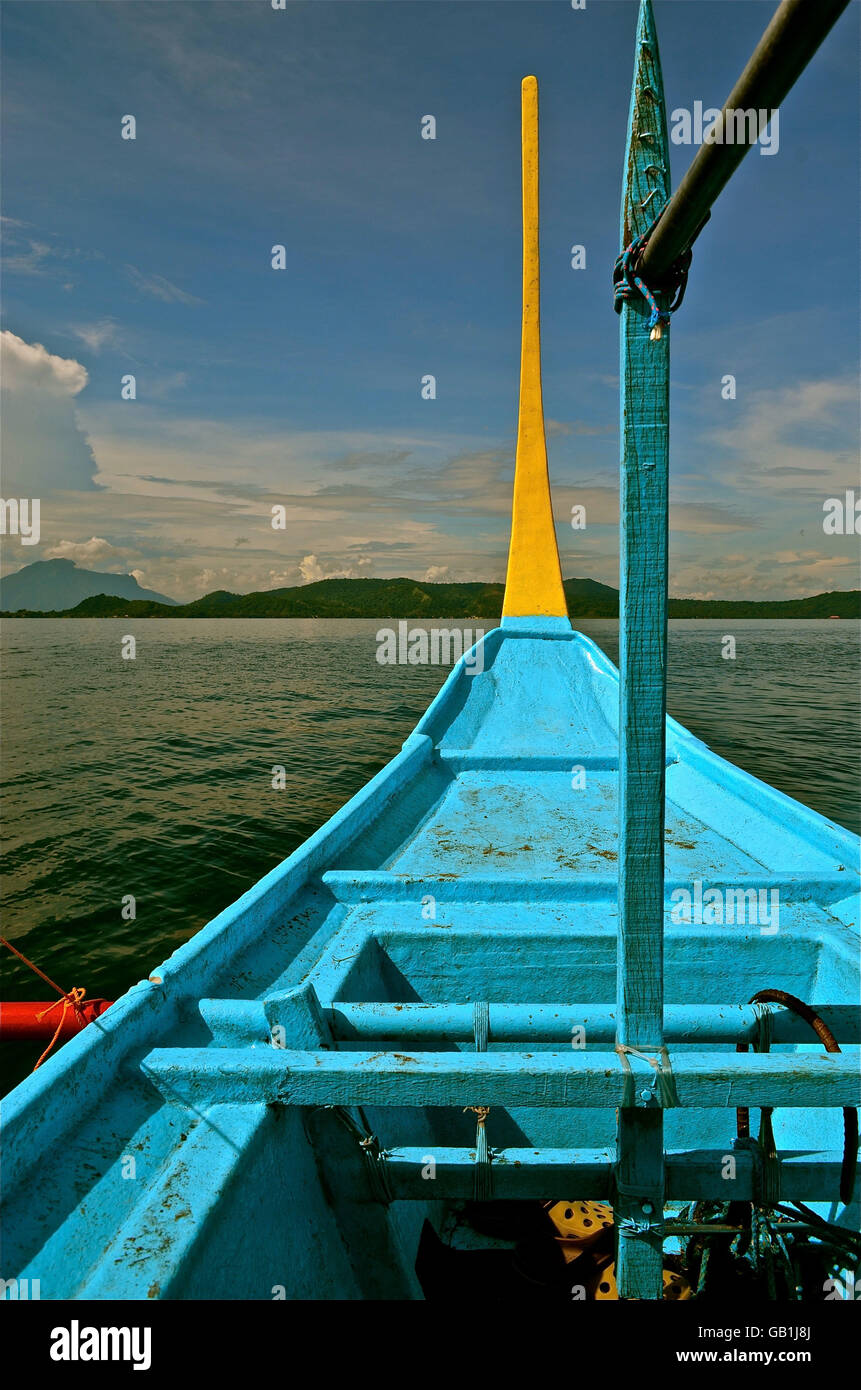 Boot auf Taal See Stockfoto