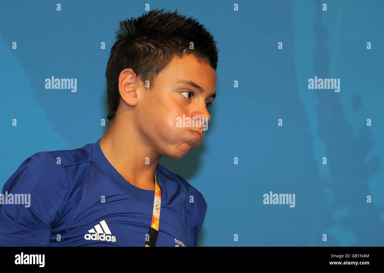 Großbritannien Tom Daley während einer Pressekonferenz auf dem MPC in Peking, China. Stockfoto