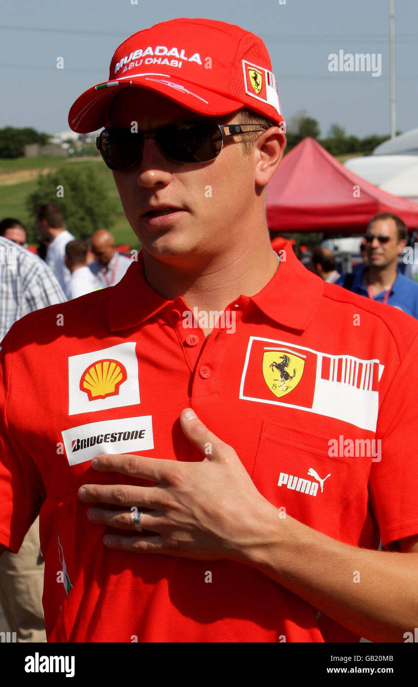 Der finnische Kimi Räikkönen im Fahrerlager am Hungaroring, Budapest, Ungarn. Stockfoto