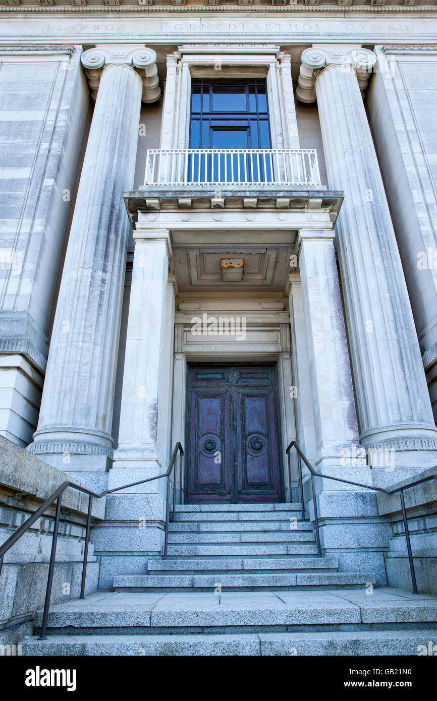 Eintritt in die National Library of Wales in Aberystwyth Ceredigion UK Stockfoto