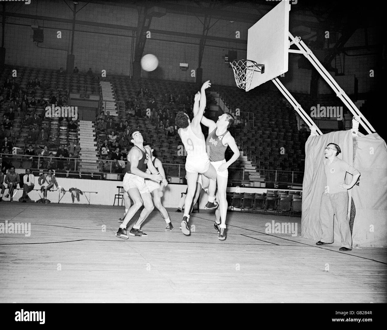 London Olympischen Spiele 1948 Basketball Harringay Stockfotografie