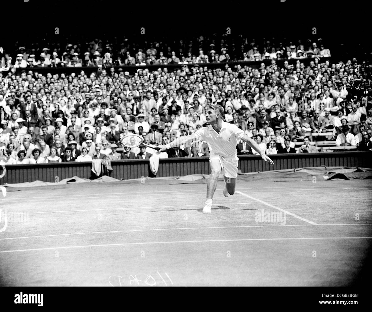 Tennis - Wimbledon Championships - Herren Einzel - Finale - Lew Hoad V Ken Rosewall Stockfoto