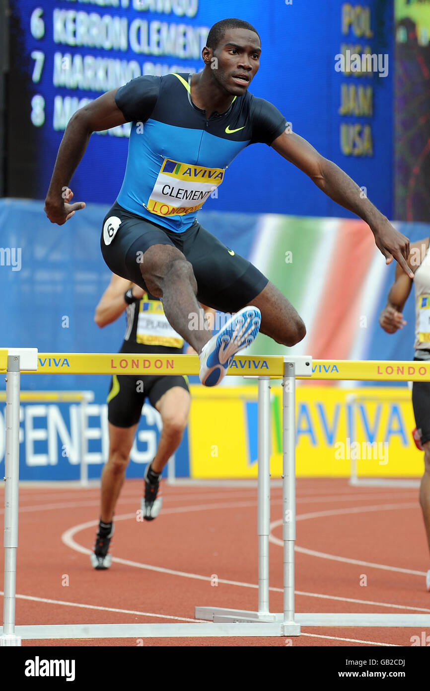 Leichtathletik - Aviva London Grand Prix - Crystal Palace National Sports Centre. Der US-Amerikaner Kerron Clement tritt bei den 400-m-Hürden der Männer im Crystal Palace National Sports Center an Stockfoto