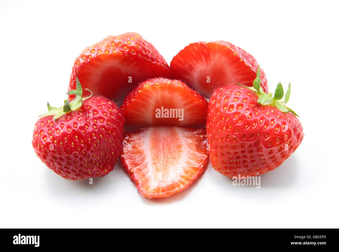ein Stapel der rot und zart Erdbeeren Stockfoto