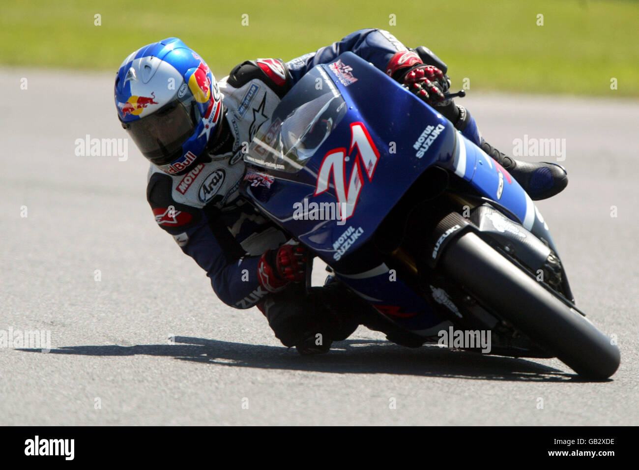 Motorradfahren - Cinzano Großer Preis Für Britische Motorräder - Donington Park - Qualifying. John Hopkins vom Suzuki Grand Prix Team während des ersten Trainings Stockfoto