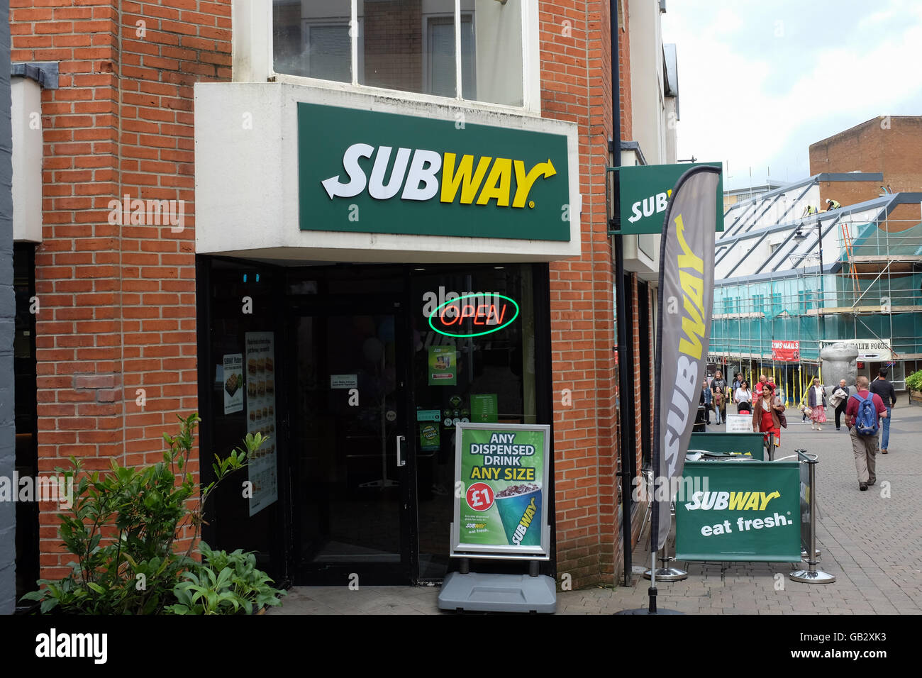 Ein U-Bahn-Food-Restaurant in Großbritannien. Stockfoto