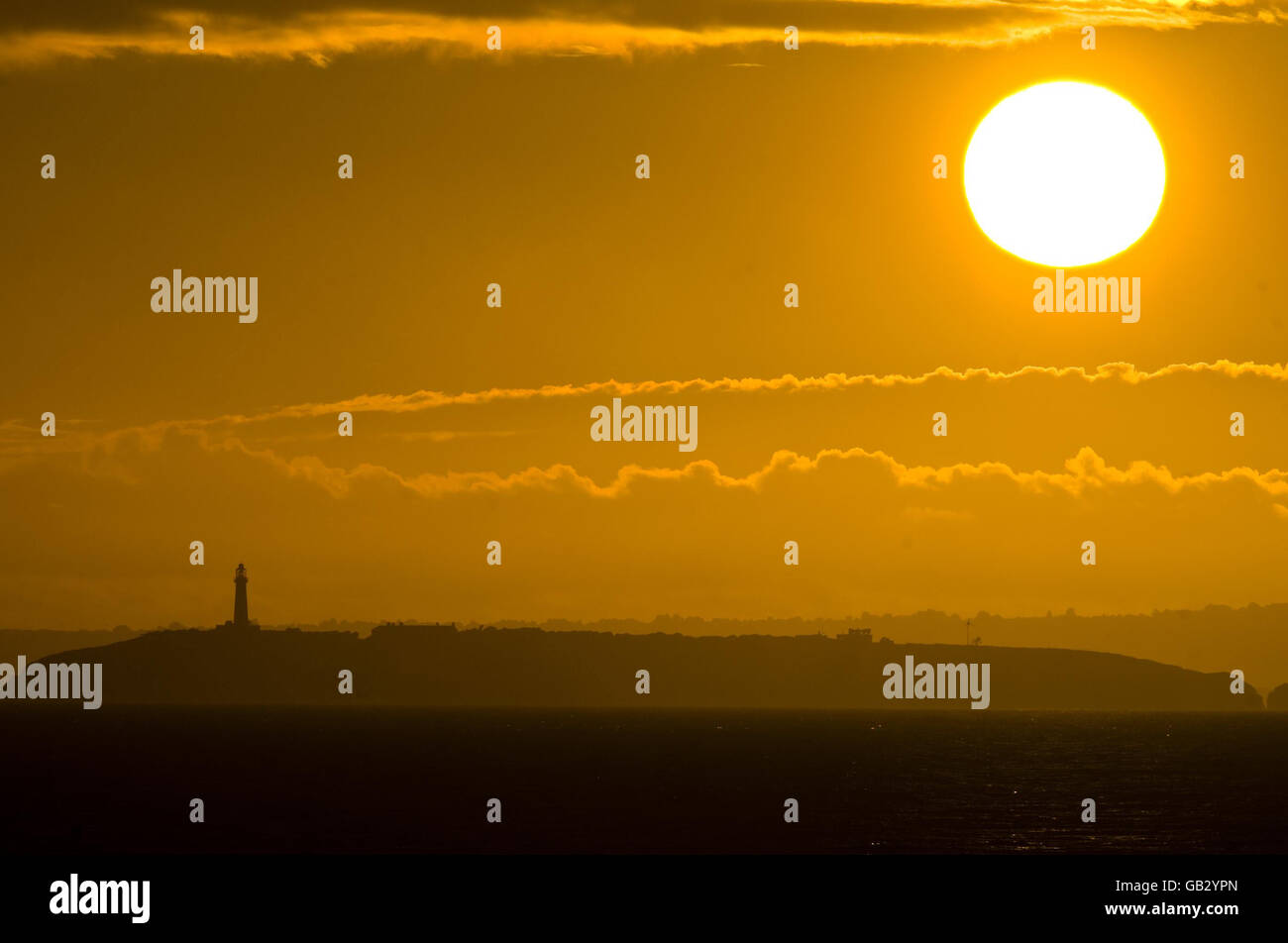 Sonnenuntergang über Bristol Channel Stockfoto