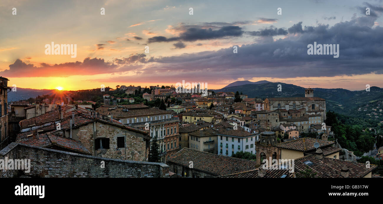 Perugia (Umbrien Italien) Blick von Porta Sole Stockfoto