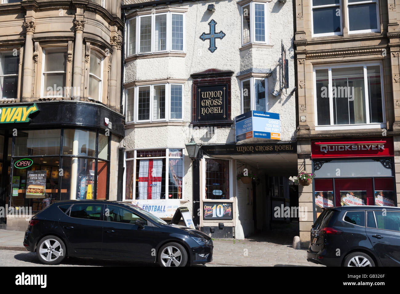 Die Union Kreuz Hotel, Halifax, West Yorkshire, Großbritannien Stockfoto