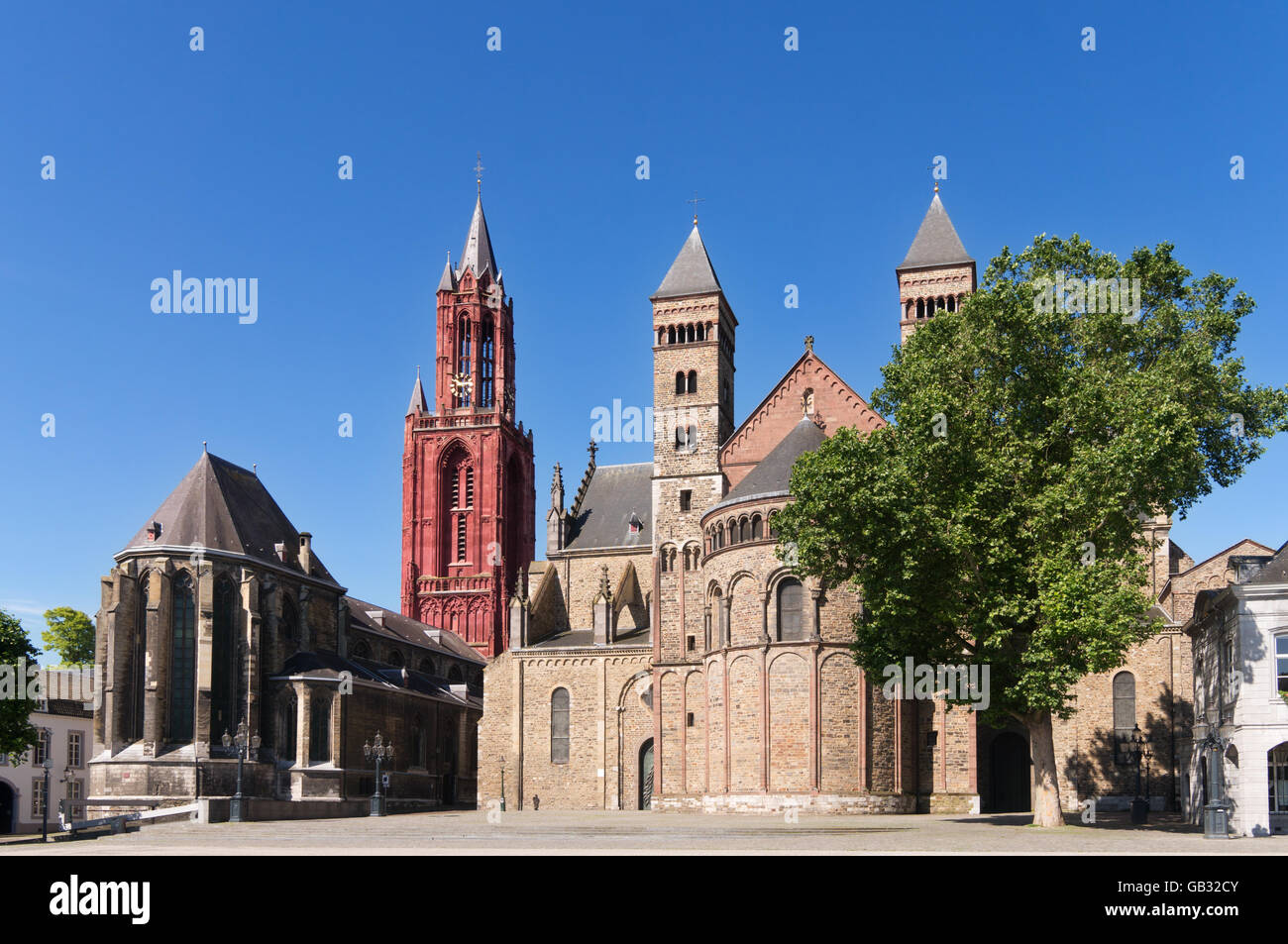 Basilika St. Servatius und St. Johann Kirche, Het Vrijthof, Maastricht, Holland, Europa Stockfoto