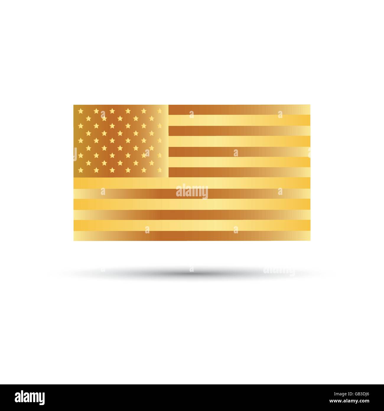 Gold Flagge der Vereinigten Staaten von Amerika Stock Vektor