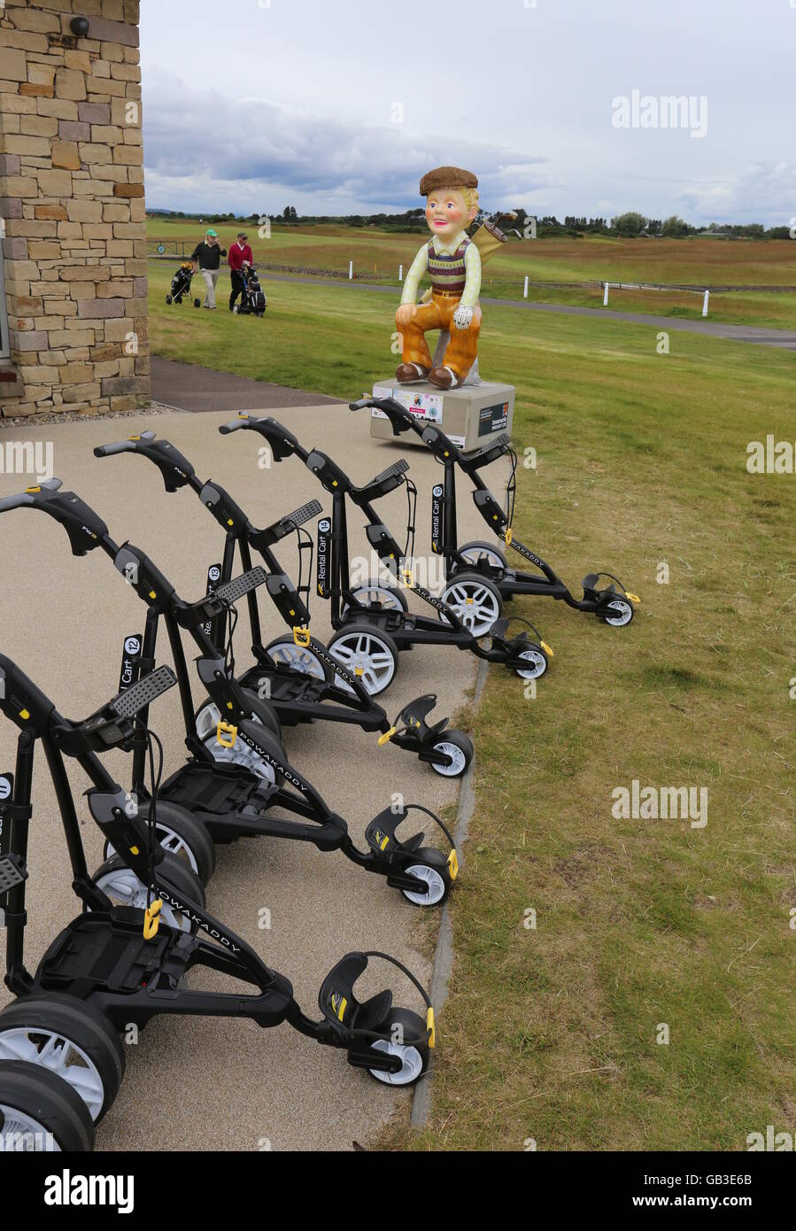 Oor Golfspieler auf oor wullie Schaufel Trail in Carnoustie Golf Links angus Schottland Juli 2016 Stockfoto