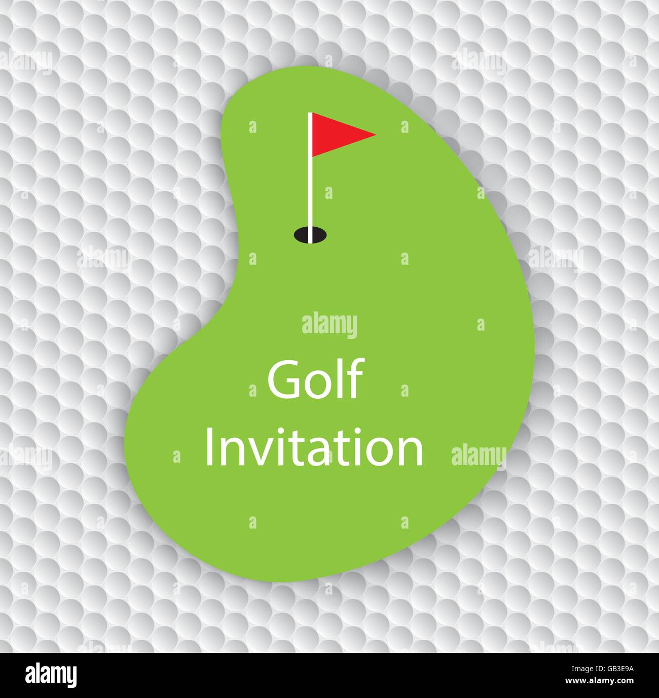 Golf Einladungskarte Flyer. Golf Exemplar auf Golf Ball Musterdesign erblassen. Stock Vektor