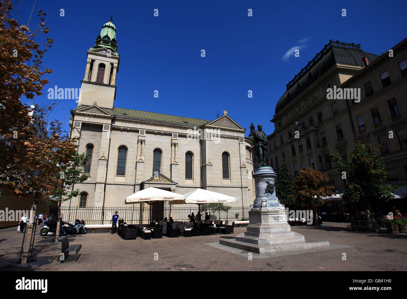 Reisestation - Zagreb - Kroatien. Kirche von Petar Preradovic Stockfoto