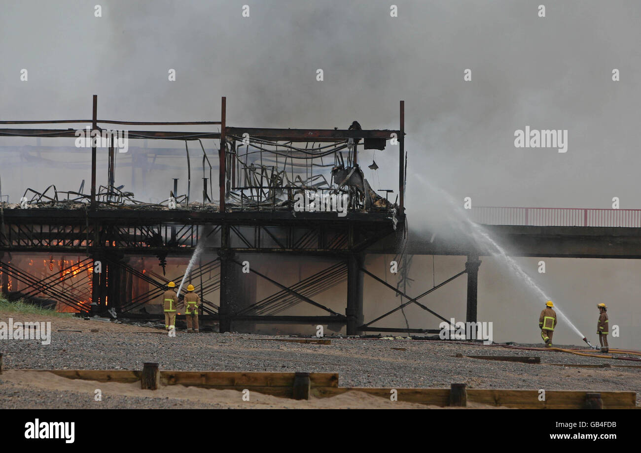 Fleetwood-Pier-Feuer Stockfoto