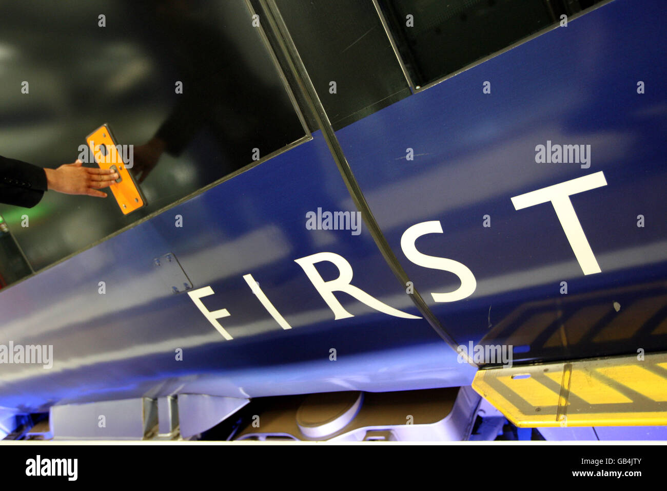 Ein generisches Foto des First-Class-Busses im Heathrow Express, der alle 15 Minuten zwischen dem Flughafen Heathrow und der Paddington Station in London verkehrt. Stockfoto