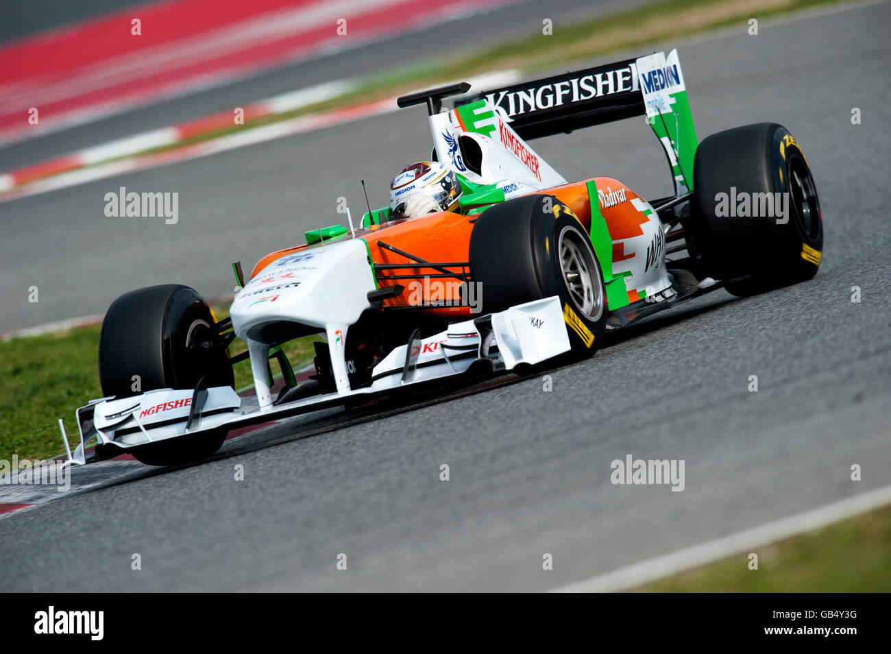 Adrian Sutil, Deutschland, fahren seinen Force India-Mercedes VJM04, Motorsport, Formel1 Tests am Circuit de Catalunya in Stockfoto