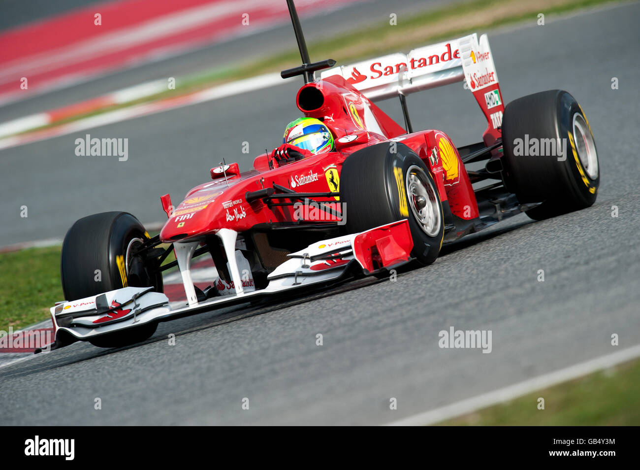 Felipe Massa, Brasilien, mit seinem Ferrari 150. Italia, Motorsport, Formel1 Tests am Circuit de Catalunya in Barcelona Stockfoto