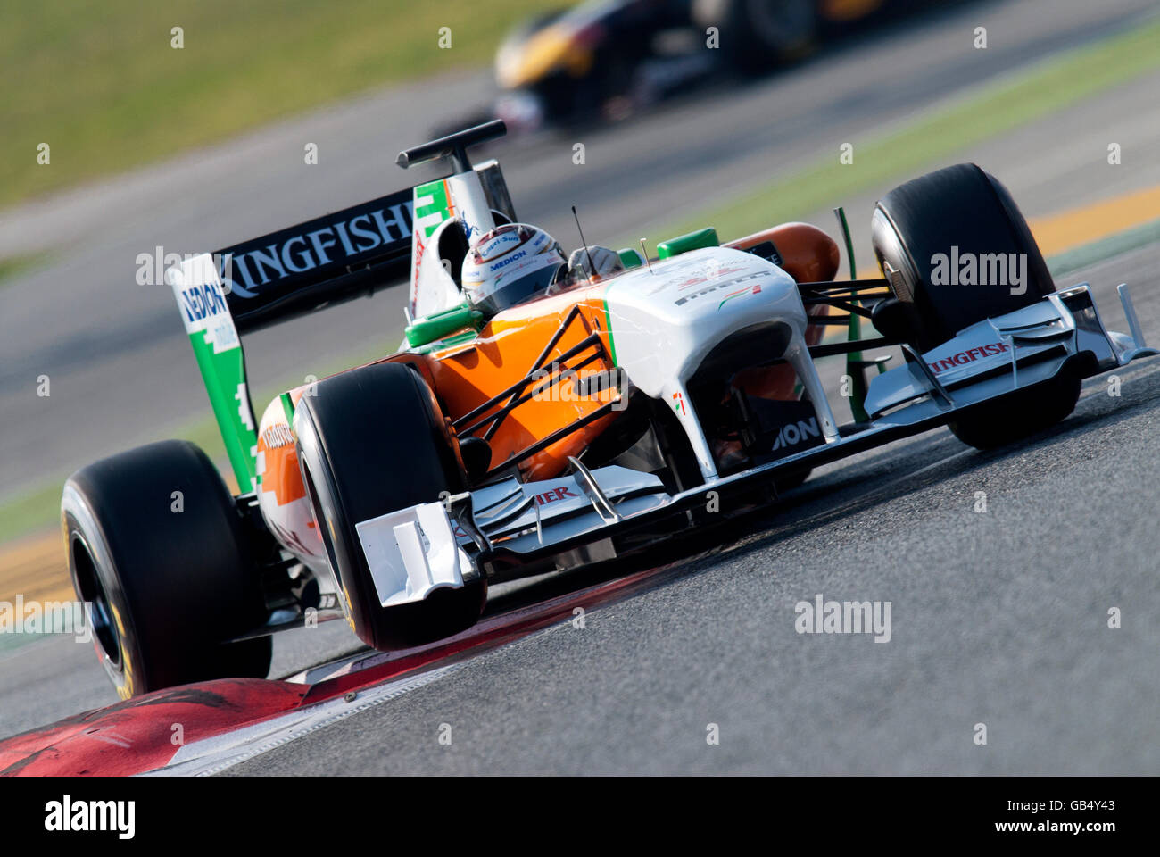 Adrian Sutil, Deutschland, fahren seinen Force India-Mercedes VJM04, Motorsport, Formel1 Tests am Circuit de Catalunya in Stockfoto