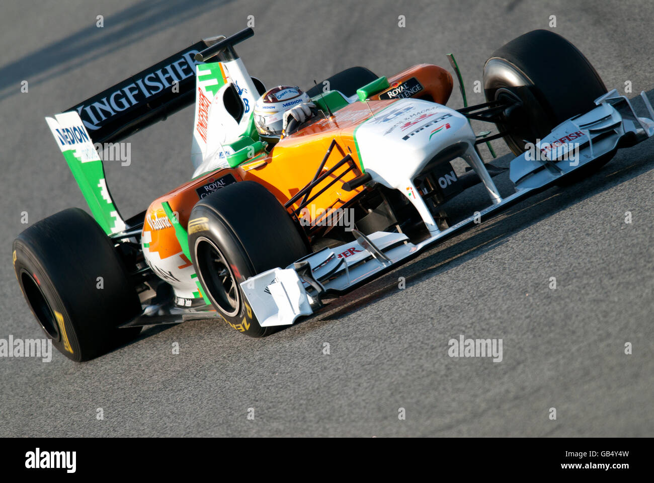 Adrian Sutil, Deutschland, fahren seinen Force India-Mercedes VJM04, Motorsport, Formel1 Tests am Circuit de Catalunya in Stockfoto