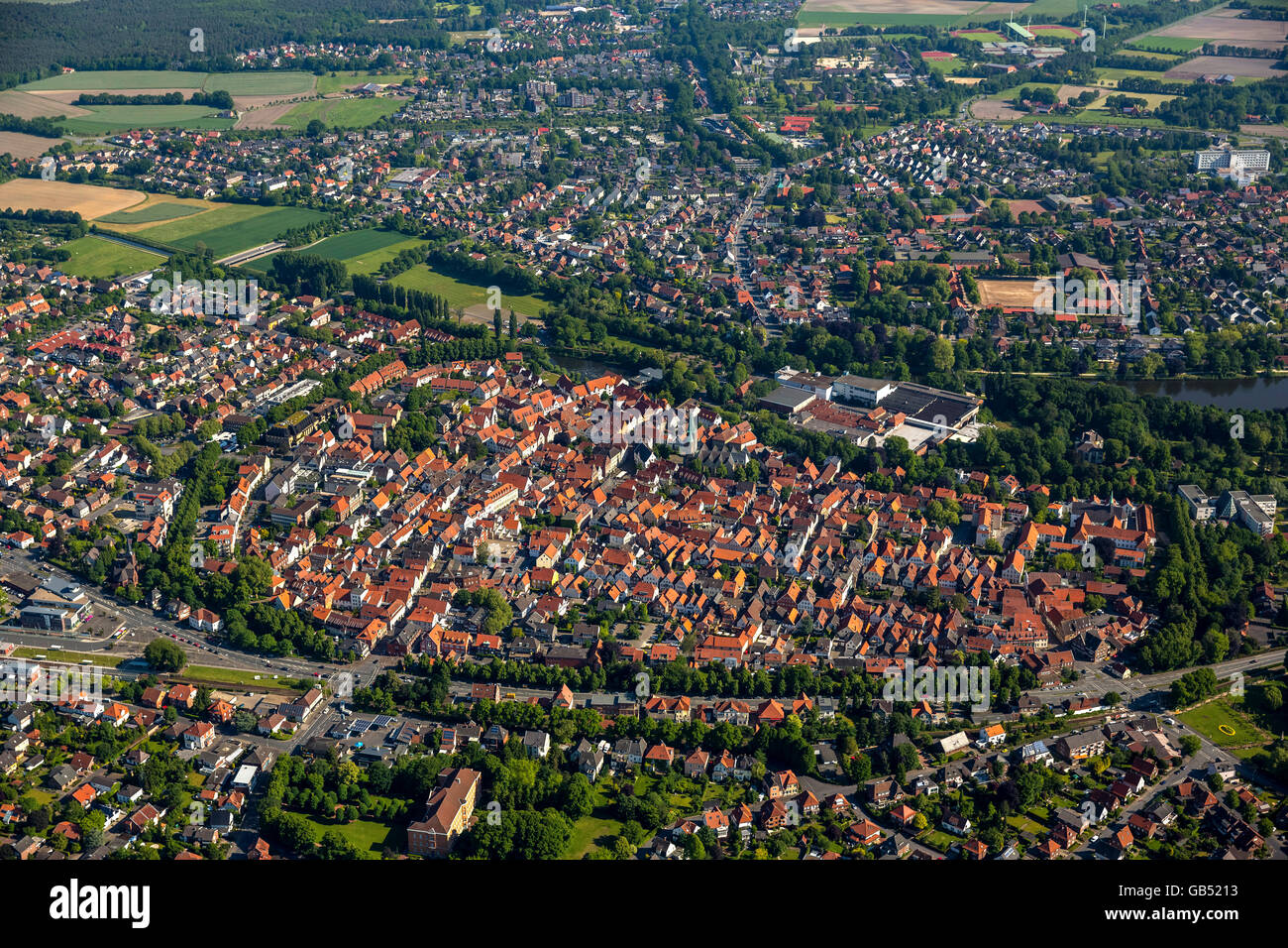 Stadt Im Kreis Warendorf Nordrhein Westfalen 6 Buchstaben Überblick Über Die Altstadt Von Warendorf Stockfotos & Überblick Über