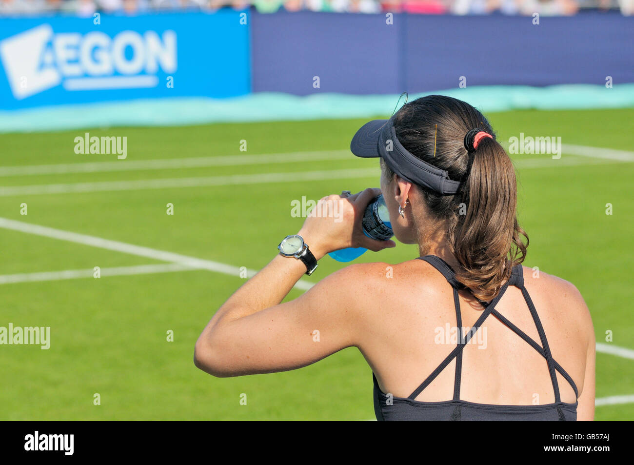 Multi-Grand-Slam-Sieger Martina Hingis zwischen den spielen bei den Aegon International Tennis Championships in Eastbourne Stockfoto