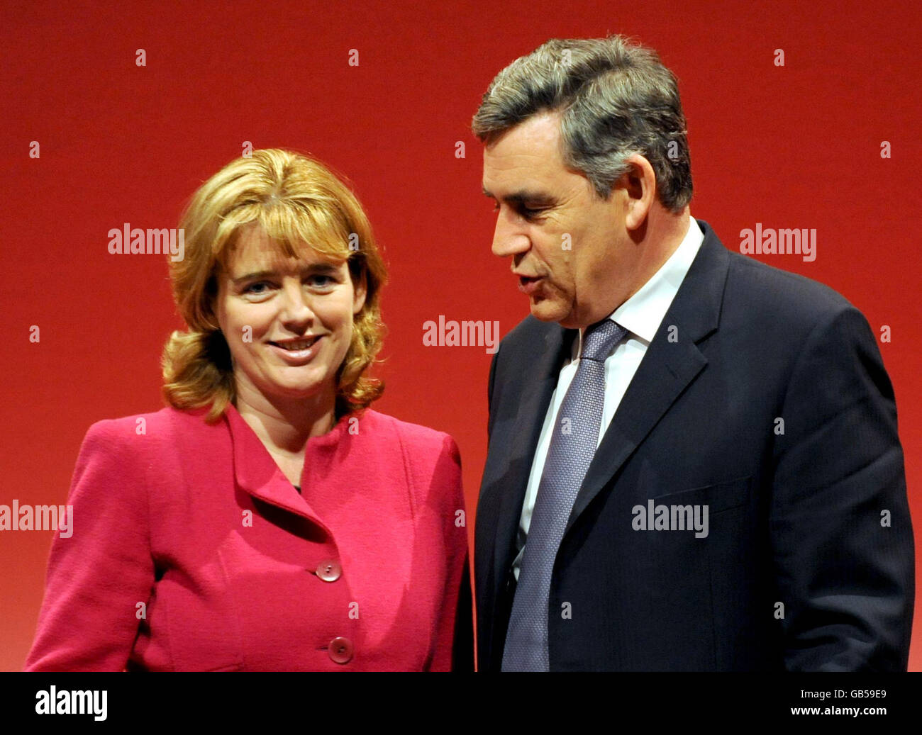 Die jährliche Konferenz der Labour Party. Verkehrsministerin Ruth Kelly und Premierminister Gordon Brown bei der Konferenz der Labour Party in Manchester. Stockfoto