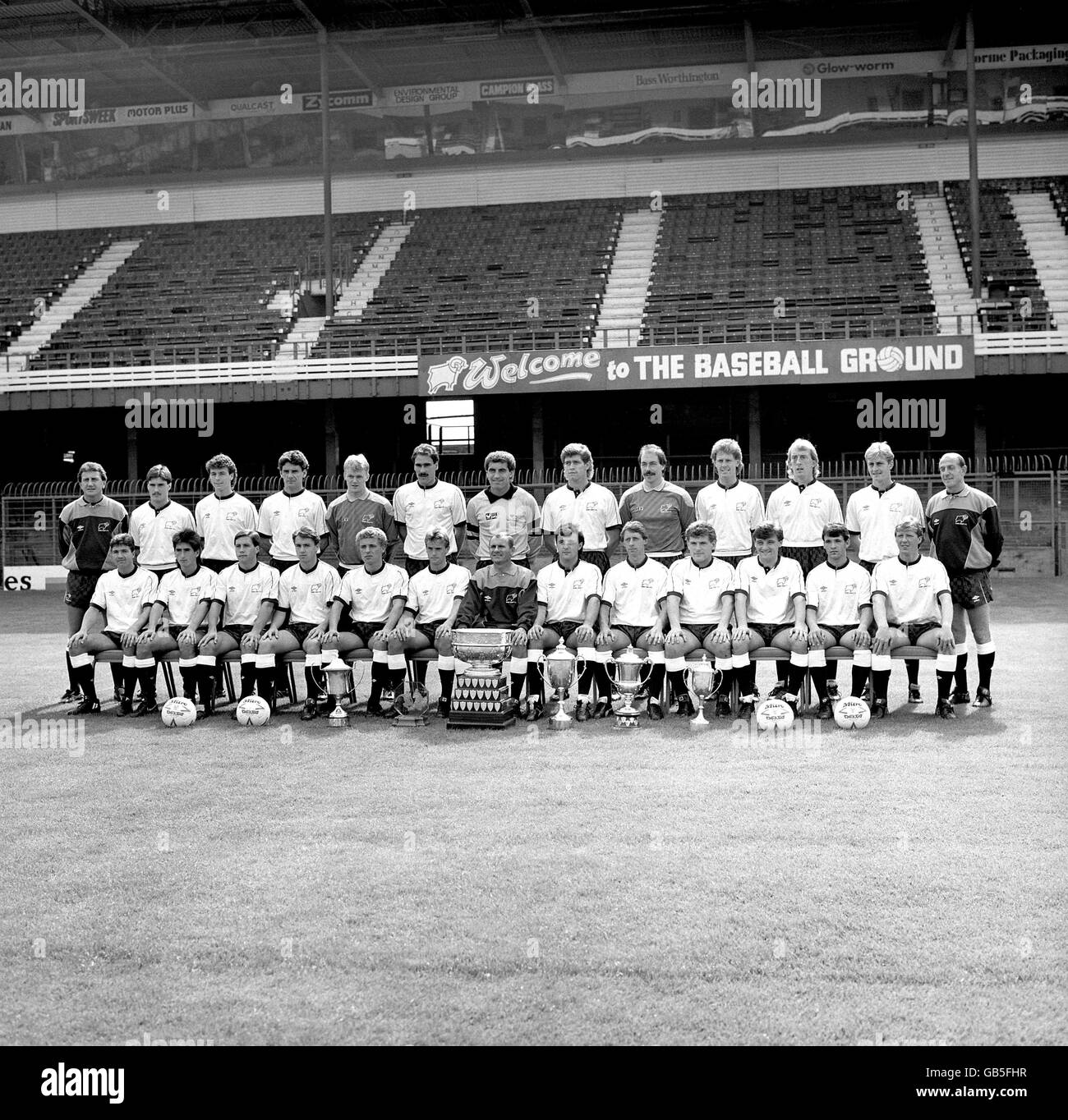 Derby County Photocall - Team Gruppe Stockfoto