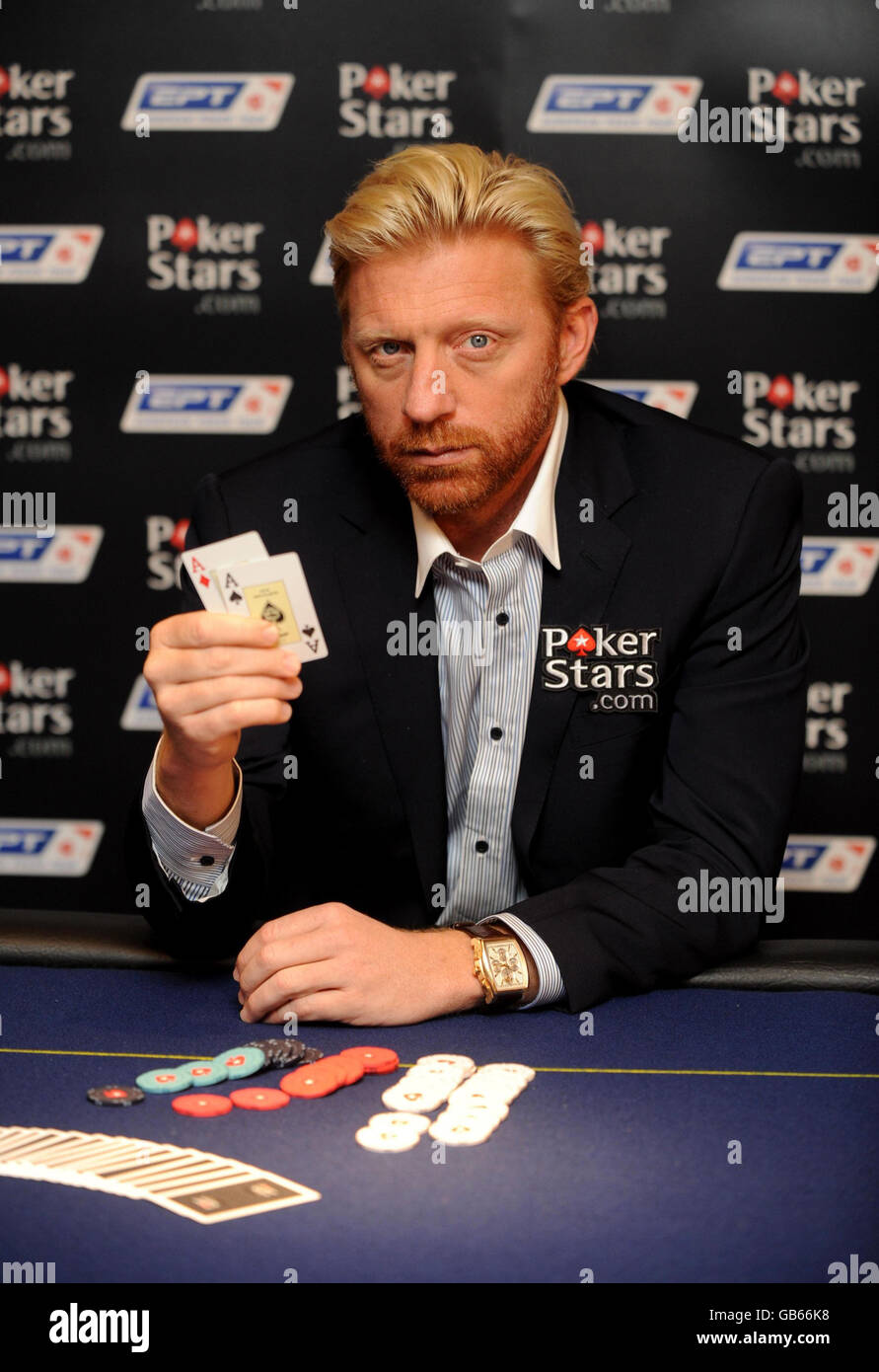 Boris Becker startet der Pokerstars.com European Poker Tour - London Stockfoto