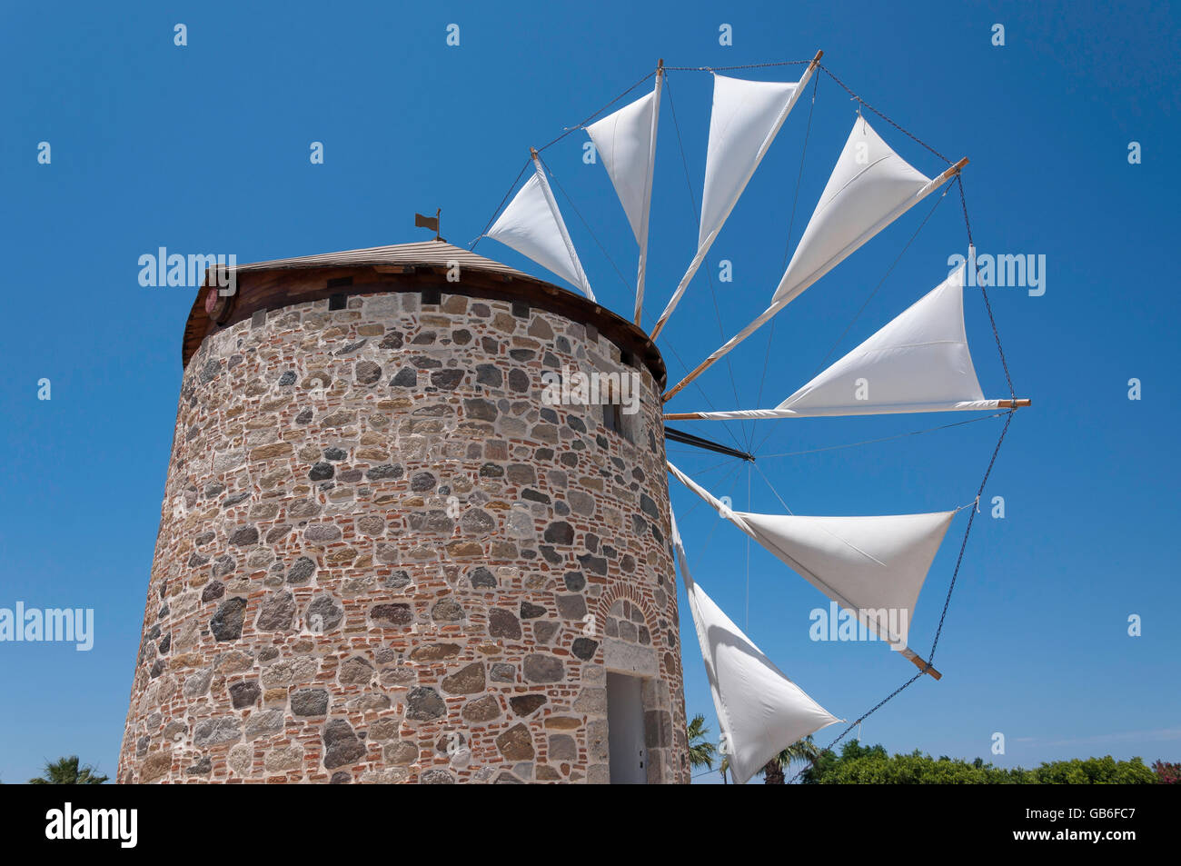 Antimachia Windmühle Antimachia, Kos (Cos), die Dodekanes, Region südliche Ägäis, Griechenland Stockfoto
