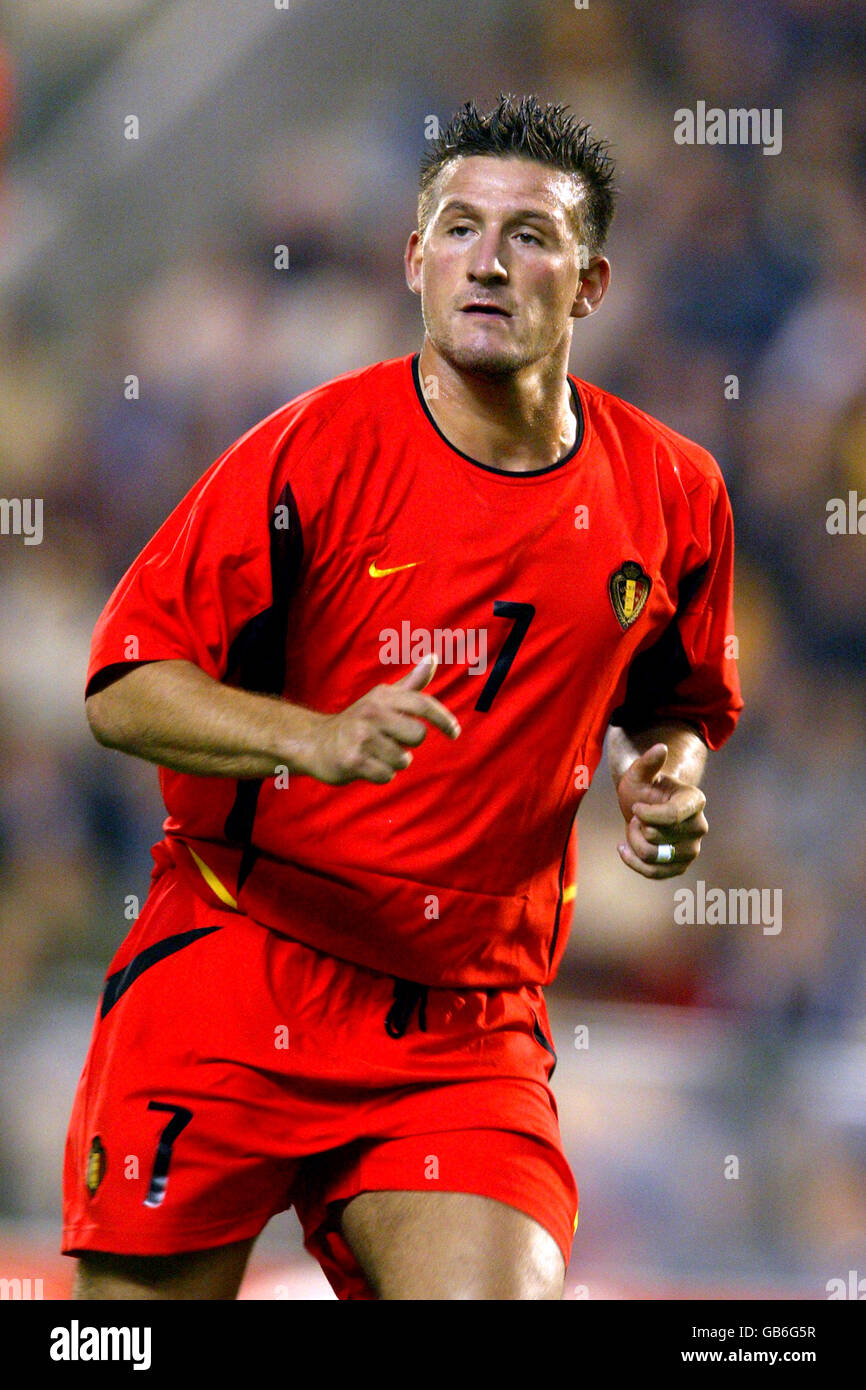 Fußball - Europameisterschaft 2004 Qualifikation - Gruppe Acht - Belgien gegen Kroatien. Walter Baseggio, Belgien Stockfoto