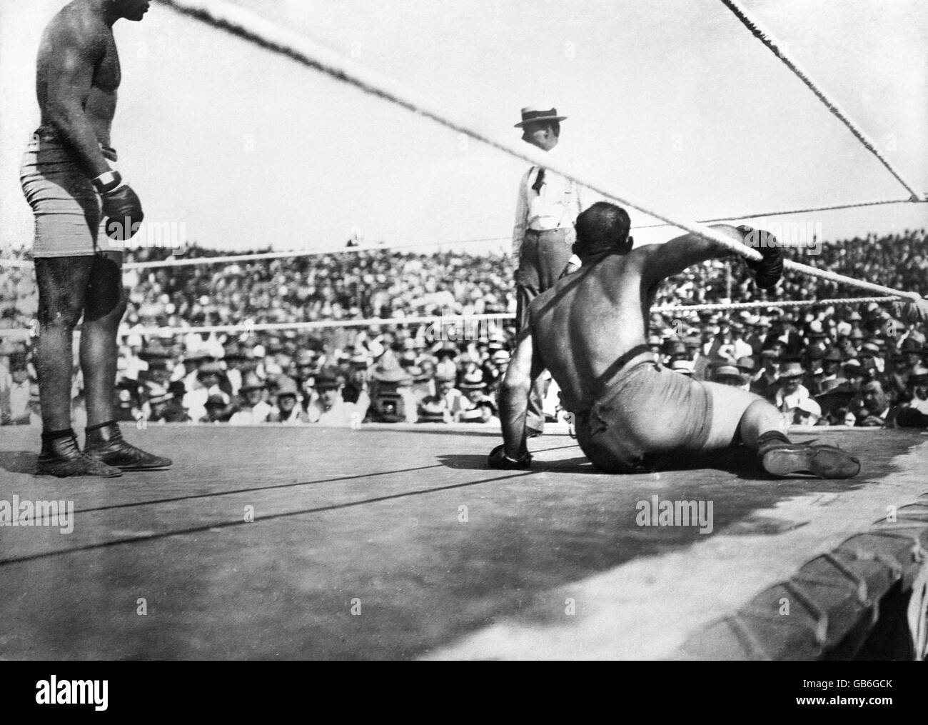 Boxen - World Heavyweight Title - Jack Johnson V James J Jeffries - Reno, Nevada Stockfoto