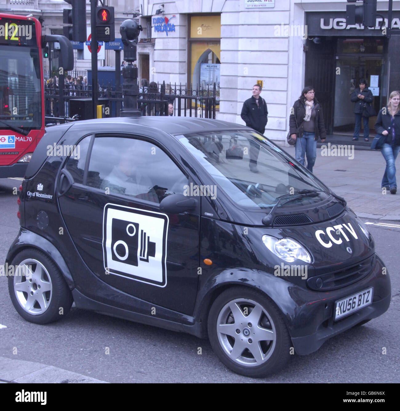 CCTV-Fahrzeug für Verkehrsdurchsetzung. Eine allgemeine Ansicht eines CCTV-Autos zur Verkehrsdurchsetzung im Zentrum von London. Stockfoto
