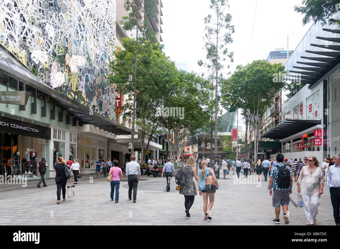 Queen Sie Street Mall, Brisbane Stadt Brisbane, Queensland, Australien Stockfoto