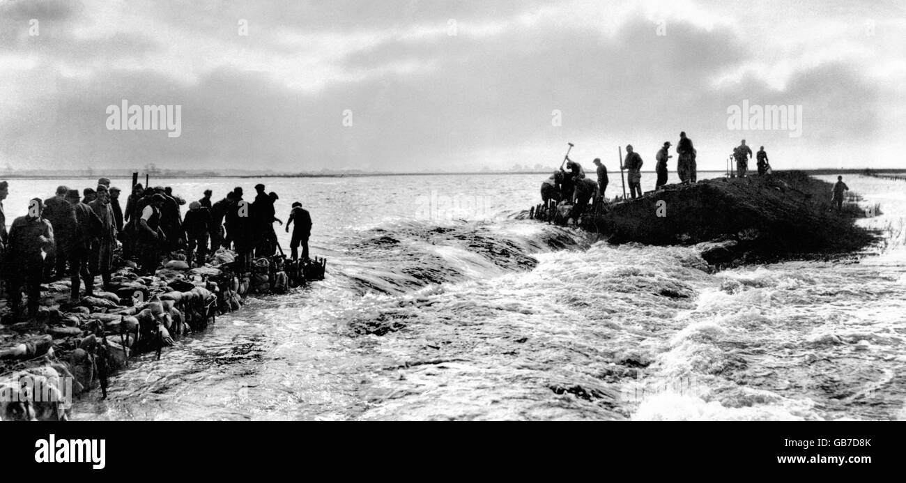 Wetter - wenig Ouse Hochwasser - Norfolk - 1947 Stockfoto