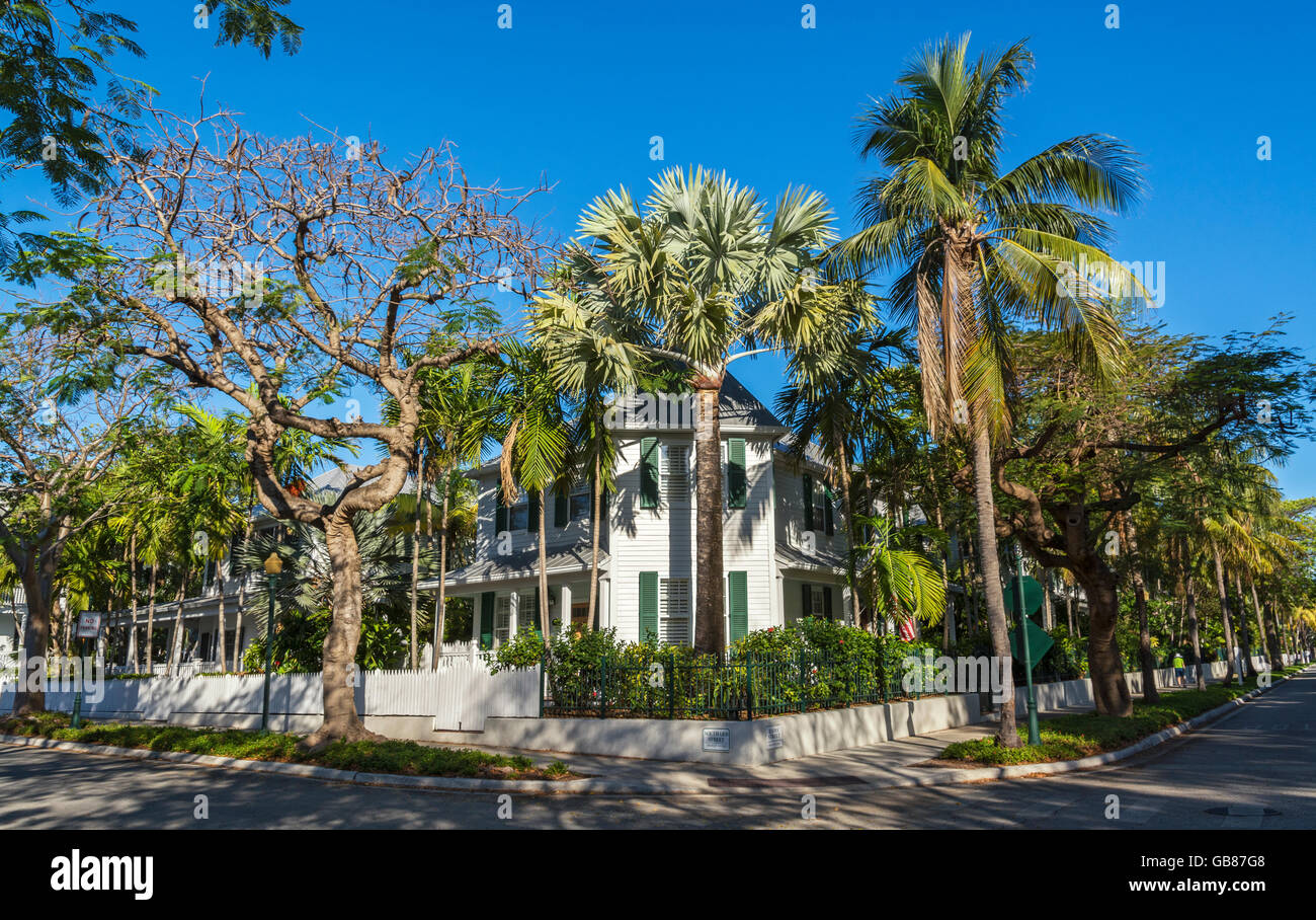 Southard x Emma Straßen, Privathäuser, Truman Annex, Key West, Florida Stockfoto