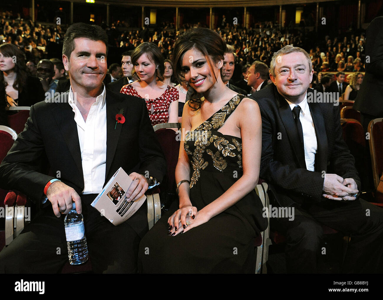 Von links nach rechts: Simon Cowell, Cheryl Cole und Louis Walsh bei den National Television Awards 2008 in der Royal Albert Hall, Kensington Gore, SW7. Stockfoto