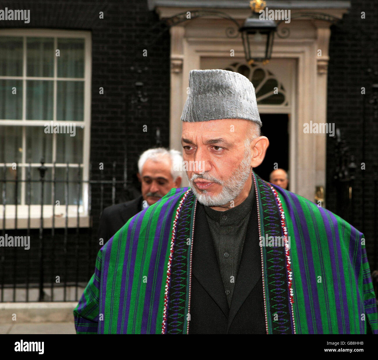 Gordon Brown trifft sich mit Hamid Karzai Stockfoto