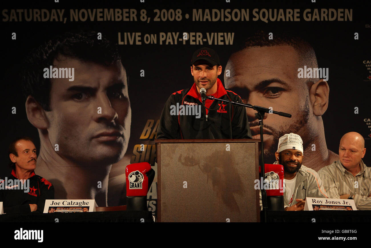 Boxen - Joe Calzaghe V Roy Jones Jr - Pressekonferenz von Kopf zu Kopf - NewYork Stockfoto