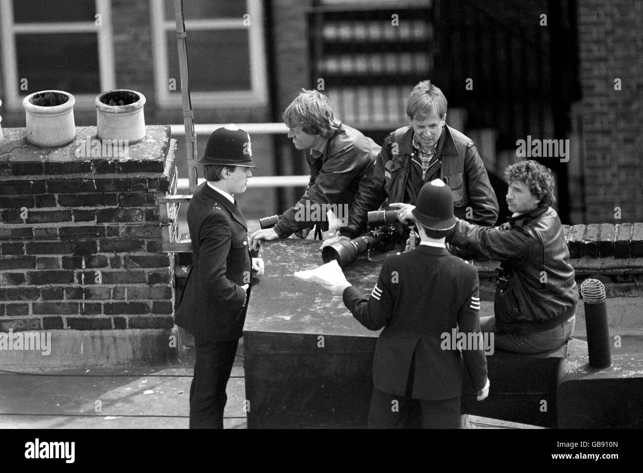 Britische Verbrechen - libysche Botschaft Belagerung - London - 1984 Stockfoto