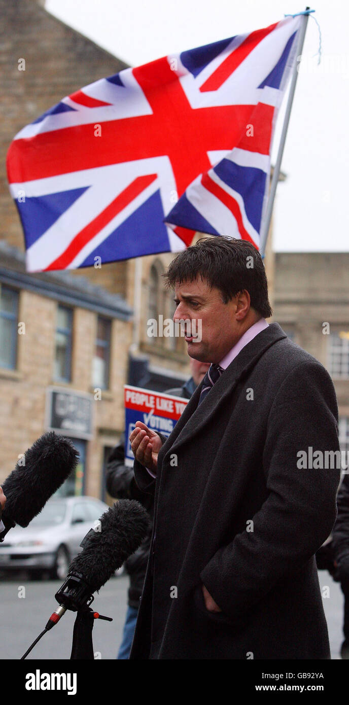 BNP-Bühne-Polizei-protest Stockfoto