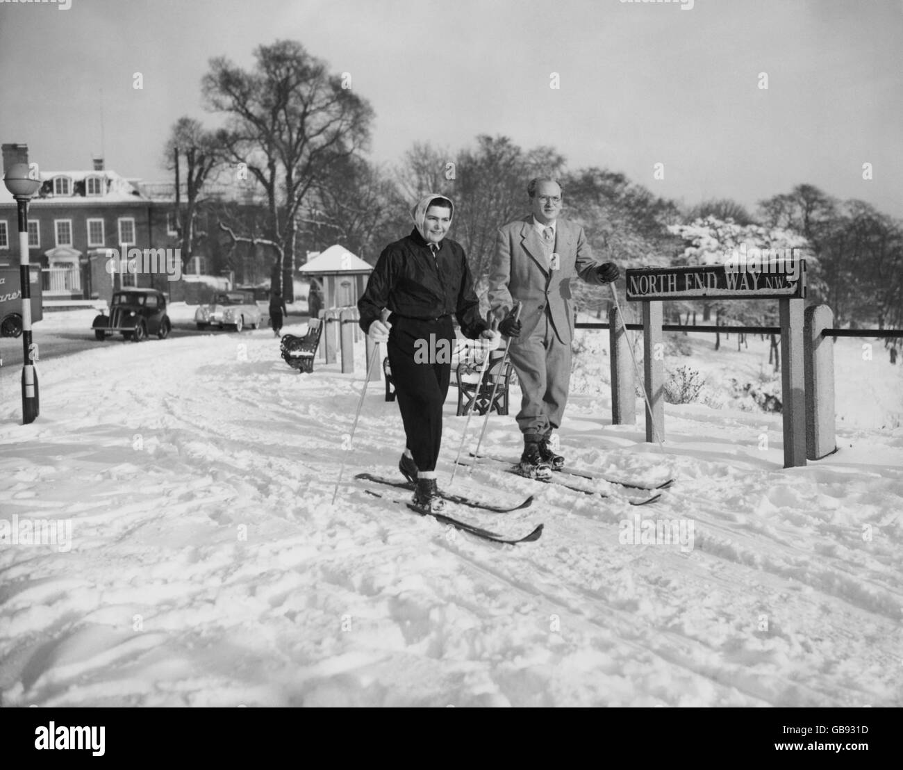 Wetter - Winter Szenen - Hampstead Heath - 1955 Stockfoto