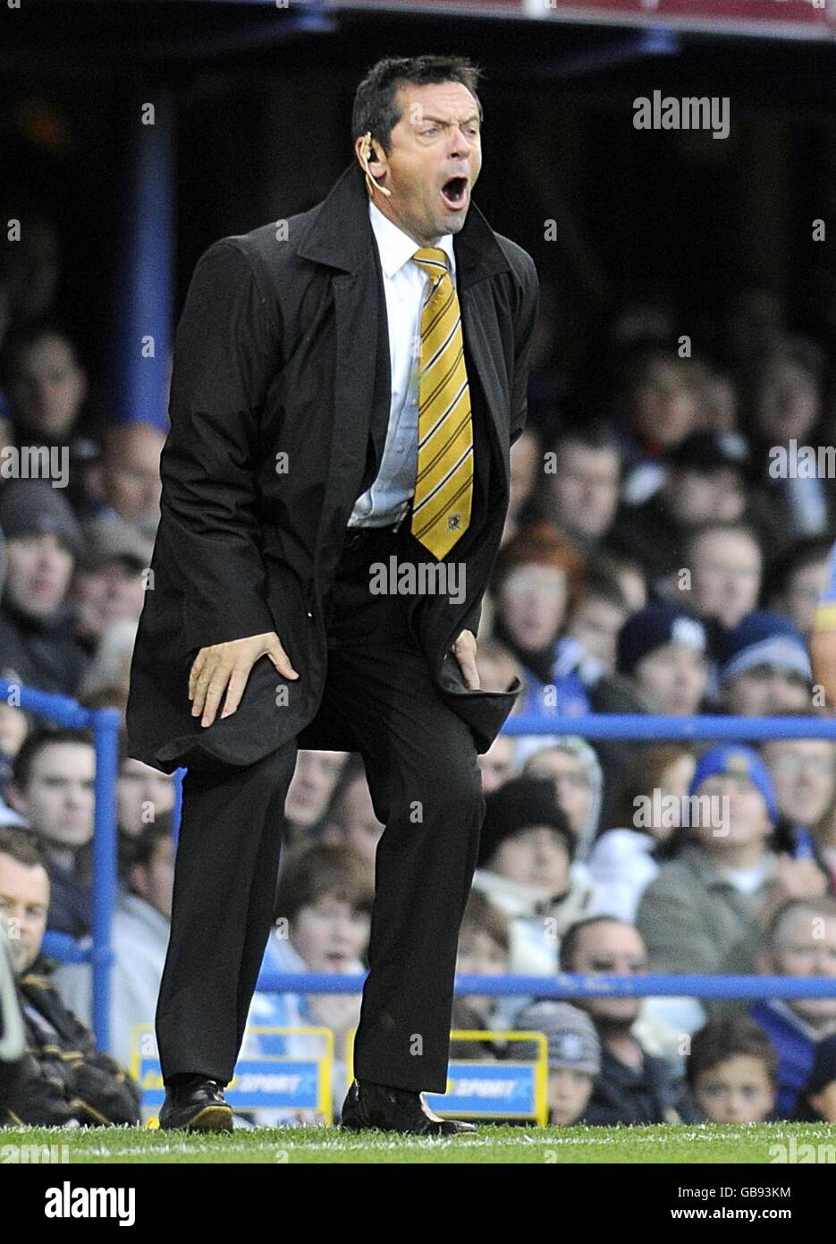 Fußball - Barclays Premier League - Portsmouth gegen Hull City - Fratton Park. Phil Brown, Manager von Hull City Stockfoto